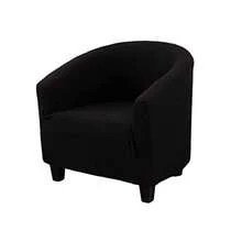 NILUOH Club Chair Slipcover Jacquard Tub Chair Cover Stretch Armchair Covers Sofa Cover Furniture Protector for Living Room Jacquard Black - Multi - Ver 2