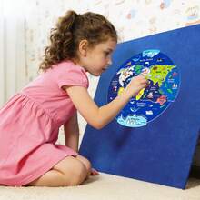 World Map Felt Puzzle Toy - Continents & Oceans, Montessori Geography Educational Toy, Early Learning Teaching Aid For Children - 彩色 - 查看 6