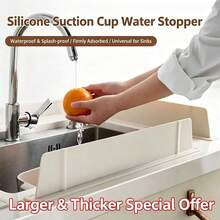 1pc Silicone Sink Splash Guard, Suction Cup Kitchen Water Barrier, Splash Proof Faucet Protector - Multicolor - View 3