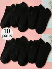 10/20 双装纯黑色、白色、灰色隐形船袜，男女通用低帮休闲袜，春夏乐福鞋袜 - 彩色 - 查看 4