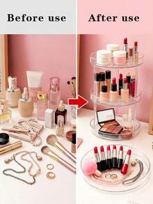 360° Rotating Transparent Makeup Organizer, Vanity Makeup Storage Box, Spice Rack, Jewelry Box, Suitable For Bathroom, Bedroom, Kitchen, Back To School Gift, Home Decor - Multicolor - View 7