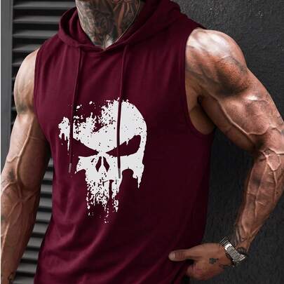 Men's Summer Sleeveless Hooded Tank Top