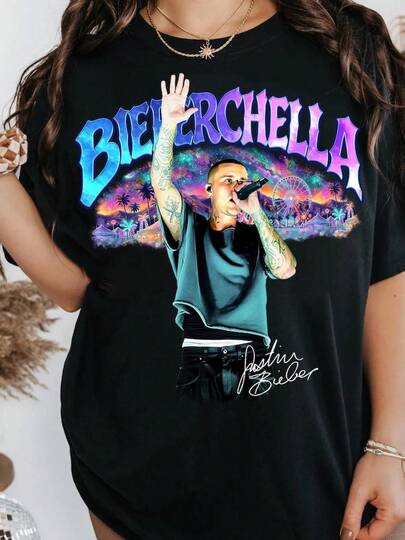 Justin Bieberchella 2026 Fan Merch Shirt, Bieber Musical Journey Gift, Vintage Style Fan Tee, Believer Fan Remake Tee 100% Cotton Black T Shirt Unisex Graphic T Shirt