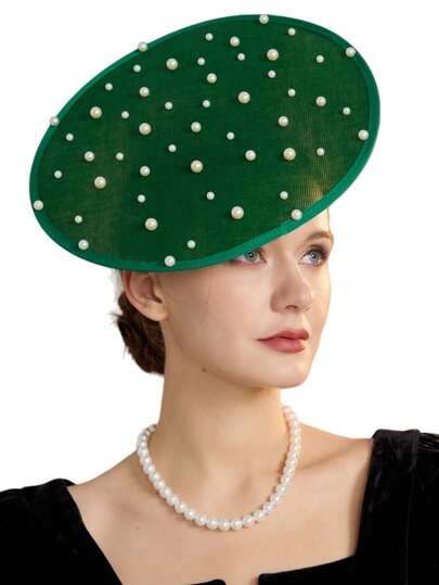 1 Pc Fascinators Hats For Women Pillbox Hat 20s 30s 50s Vintage Headwear Bowler Flower Veil Wedding Tea Party Hat Linen Beret, Classic Starry Sky Pearl,Holiday,Festival