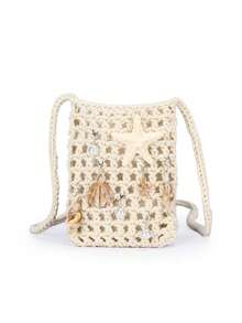 BAILEE 一款一体式涤纶绳手工钩编时尚新款休闲单肩手机包，搭配海洋元素吊坠，适合女性、白领、时尚搭配、休闲度假、礼物、派对、送给母亲、老师、朋友等场合。 - 彩色 - 查看 8