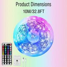 RGB LED灯带，44键遥控器，USB供电，可调光，可裁剪自粘式LED灯带，长度3.28-98.4英尺，适用于卧室、客厅、厨房和电视背光照明 - A-紫色 - 查看 13