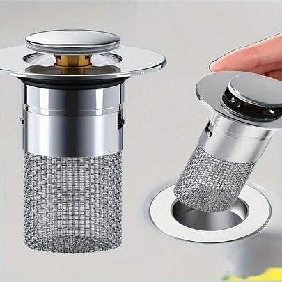 Bộ 2 cái, lưới lọc tóc phòng tắm, lưới thép không gỉ 304 + nhựa, nút thoát nước bồn rửa có thể thu vào, phù hợp với đường kính lỗ thoát nước từ 3,4-3,99 cm, thiết kế liền khối, sử dụng được quanh năm.