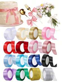 1 cuộn ruy băng satin 4cm, dài 25 yard, tự làm thủ công, dùng cho bó hoa, gói quà, đồ thủ công, nơ, đám cưới, Ngày của Mẹ, tiệc sinh nhật, Halloween, trang trí Giáng sinh và quà tặng. - Xem 3