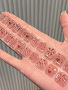 Semi Cured Gel Nail Strips, 20Pcs Long Lasting Salon Quality Wraps, Easy Apply & Remove Gel Nail Stickers With UV Light - Multicolor - View 5