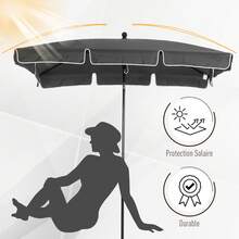 Outdoor Sonnenschirm, Ständer und Sockel - grau - Übersicht 3