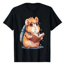 Guinea Pig Reading Book Back To School A - Black - View 6