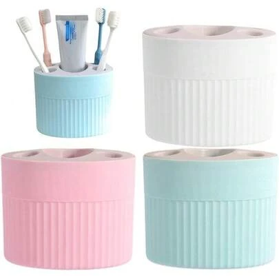 Soporte para cepillos de dientes con agujeros de drenaje - Base antideslizante, organizador de cepillos de dientes y pasta de dientes - Estante de almacenamiento para cepillos de dientes eléctricos para ducha y cocina - Organizador de encimera de plástico ABS duradero