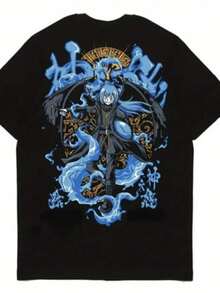 Anime  Rimuru Riding Ranga That Time I Got Reincarnated T-SHIRT Unisex 3 - màu đen - Xem 1