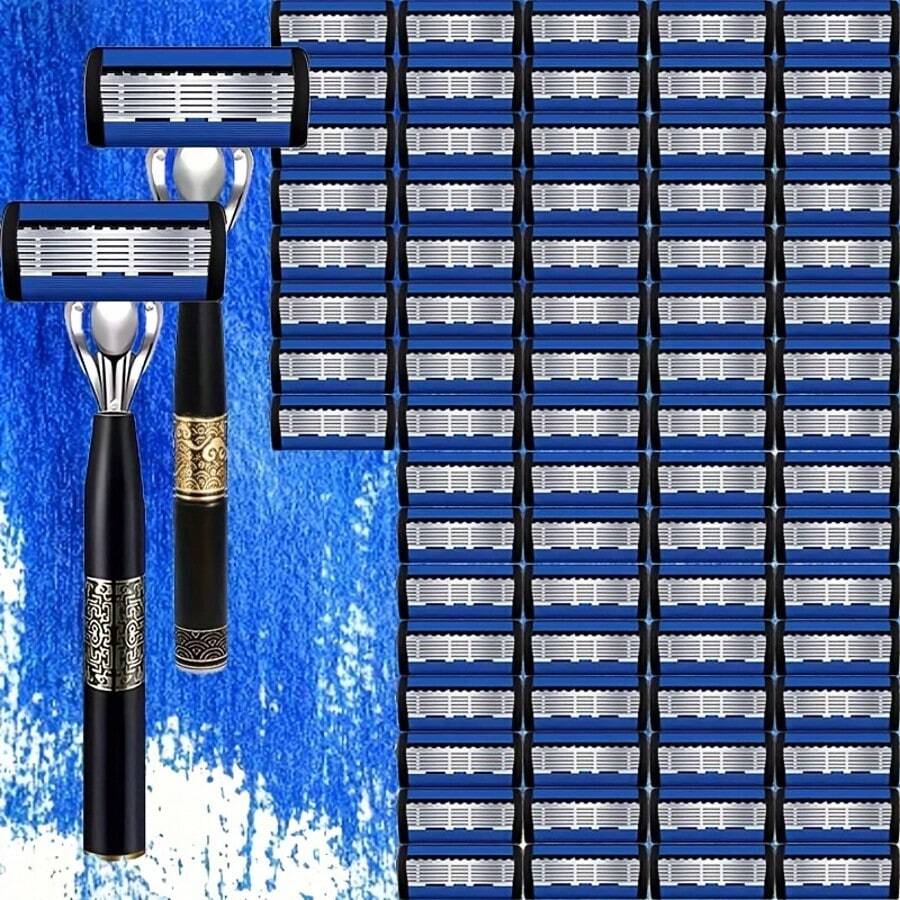 This Super Smooth And Fashionable Razor Comes With 72 Ultra-Sharp Replaceable Stainless Steel Blades, Providing A Sharp And Smooth Shaving Experience. It Features 2 Non-Slip Comfortable Handles, Making It An Essential Shaving Accessory For Men.