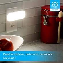 GE Ultrabrite - Barra de luz LED nocturna 100 lúmenes paquete de 4 sensor de atardecer a amanecer interruptor de encendido/apagado automático enchufable ideal para espacios oscuros recámara - como en la imagen - Ver 7