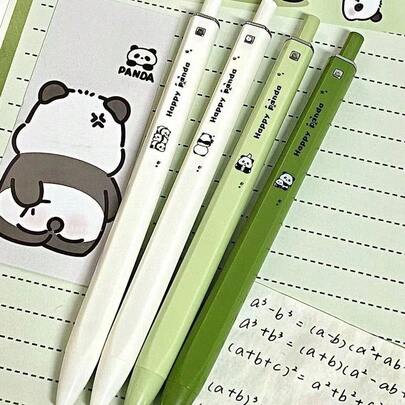 8pcs Cute Cartoon Panda Shaped Neutral Pens | 0.5mm Fine Tip | Adorable Panda Pattern | Multi-Color Options | Learning & Office Stationery