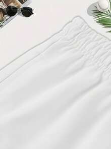 Bermuda Masculina Tactel Estampa Sorriso XX – Short Praia Streetwear, Leve, Casual Estiloso Verão - Branco - Visão 4