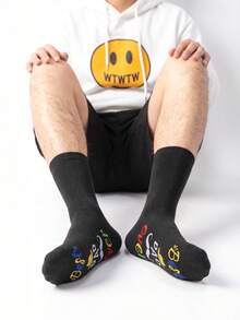1/3 Đôi tất đen cổ cao đến bắp chân unisex "Người cha tuyệt vời nhất", Quà tặng Ngày của Cha, Thú vị & Độc đáo, Quà sinh nhật, Mang hàng ngày. - Nhiều màu - Xem 4
