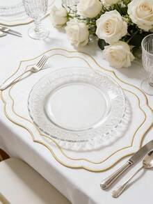 1/2/4pcs, Festive Asymmetric Fabric Placemat, Suitable For Wedding Party Table Decoration Placemat, Christmas, Easter, Valentine's Day, Thanksgiving Table Mat, Coffee Machine Mat, Non-Slip Heat Insulation Mat, Suitable For Wedding Parties, Holiday Celebrations, Picnic Camping, Birthday Banquet Table Decoration Placemat - Multicolor - View 8