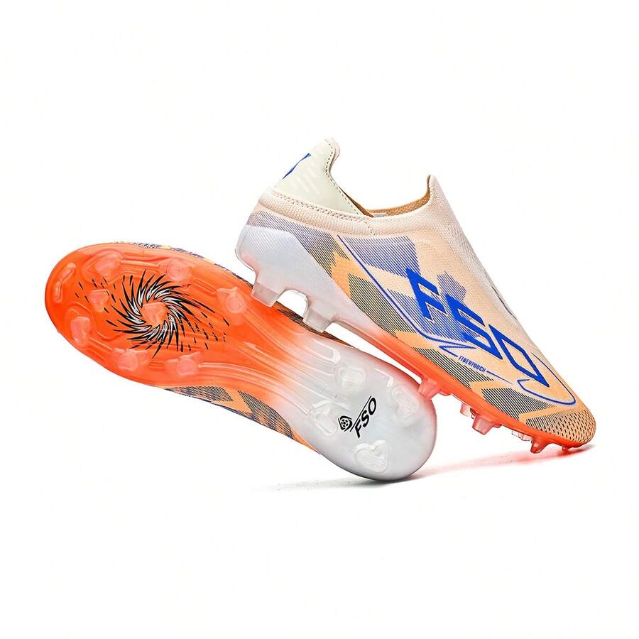 Hidkat Unisex Football/Soccer Shoes With Ankle Support, Stable Grip Suitable For Outdoor Training And Matches - Champagne - View 1