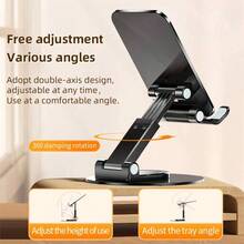 Alloy Desktop Lift Phone Stand Adjustable Foldable Phone Stand With 4 Joints, 360° Rotatable Desktop Phone Holder, Height & Angle Adjustable Aluminum Arm, Stable Steel Base Anti-Slip Anti-Scratch, Universal Phone Stand For Office Desk, Home, Travel, Tablet Stand, Desktop Decor, Mother's Day Gift Anniversary - Multicolor - View 5
