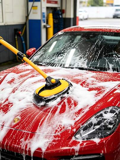 Adjustable Angle Car Cleaning Mop, 15° Angled Brush Head For Full Coverage, Extendable Aluminum Handle For Tall Vehicles, Lint-Free Bristles For Gentle And Effective Washing, Ideal For Both Exterior And Interior Car Care, Durable Construction, Perfect For Home Or Professional Use, Keeps Your Vehicle Looking Brand New, Christmas, Halloween, Easter, Holiday Season Gift