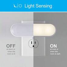 GE Ultrabrite - Barra de luz LED nocturna 100 lúmenes paquete de 4 sensor de atardecer a amanecer interruptor de encendido/apagado automático enchufable ideal para espacios oscuros recámara - como en la imagen - Ver 4
