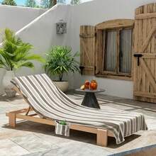Funda de toalla para silla de descanso pieza toalla de coral suave y absorbente para piscina playa jardín patio exterior secado 3 veces más rápido y antideslizante 85 x 30 - Marrn - Ver 7