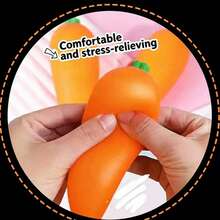 1pc Creative Carrot Squeeze Stress Relief Toy, Realistic Vegetable Slow Rebound Squishy Stress Toy, Perfect Gift For Birthday, Christmas, Halloween, Collection - Multicolor - View 3