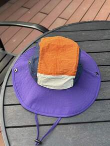 Chapéu Bucket Masculino Leve de Secagem Rápida com Aba Larga e Combinando com a Cor da Casa, Proteção Solar para o Verão, Boné Casual com Cordão Ajustável, Ideal para Atividades ao Ar Livre como Caminhadas, Camping, Montanhismo, Praia e Férias (1 peça) - Multicolorido - Ver 11