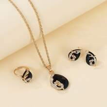 4pcs/Set Fashion Business Low-Key Luxury Elegant Personalized Creative Teardrop Multi-Color Gemstone Jewelry Set, Suitable For Women's Daily Wear, Party, Celebration, Holiday, Gift, Valentine's Day, Carnival, Cost-Effective - Jewelry Sets - View 5