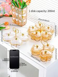 1pc Heart-Shaped Compartment Tray, Fruit Bowl, Candy/Snack/Dessert Plate, Serving Dish For Home/Living Room, Modern Melon Seeds/Dried Fruit Storage Box - Multicolor - View 2