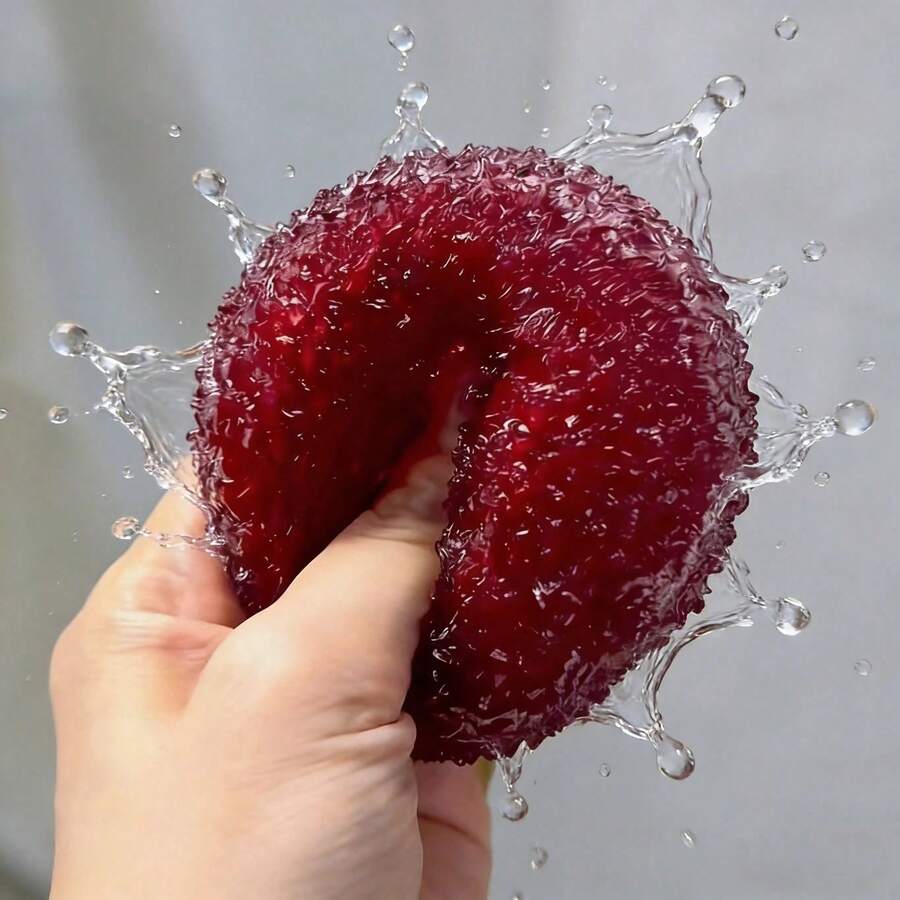 Red Pomegranate Soft Fidget Toy - Squishy Water-Filled Stress Relief Ball, Cute Sensory Toy For Anxiety Relief And Relaxation, Realistic Fruit-Like Squeeze Toy, Decor For Office Desk Or Home, Fun Gift For Adults, Teens, Students (May Have Slight Color Fading, Can Be Washed Without Affecting Use) - Multicolor - View 1