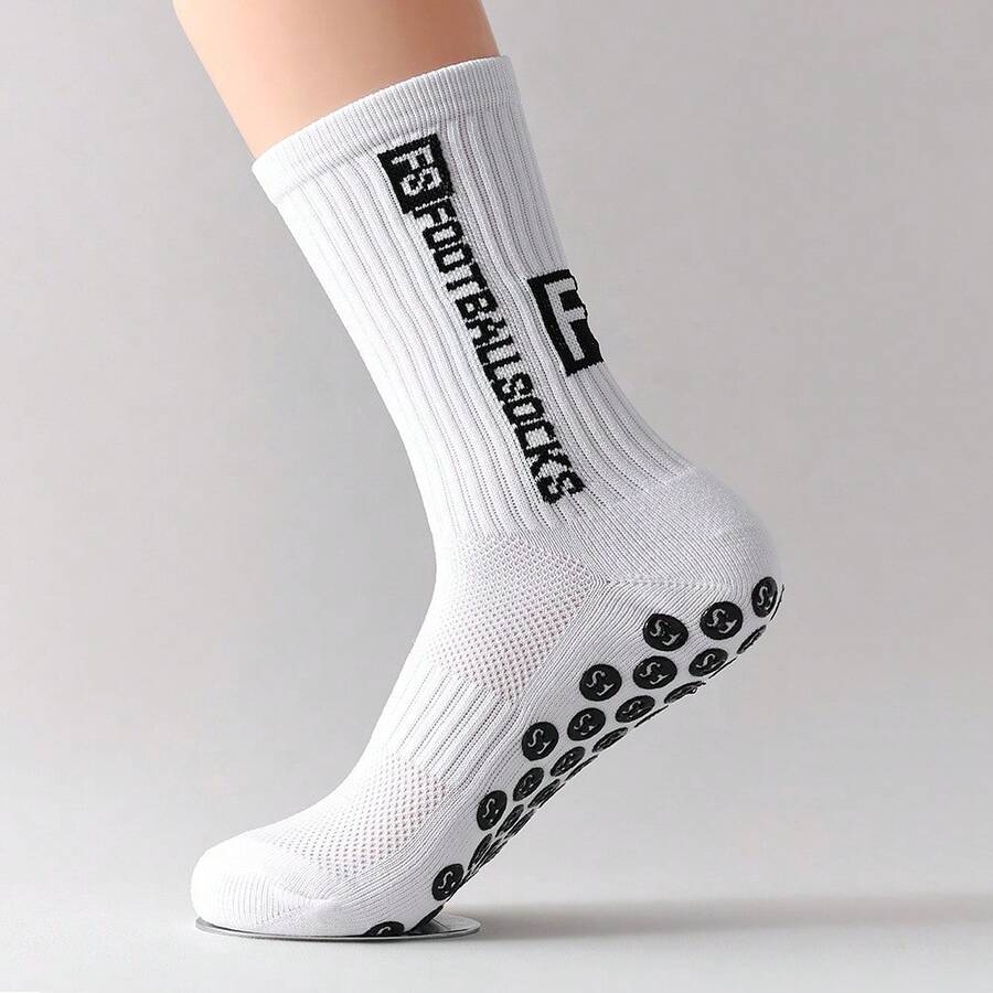 2 Pairs Non-Slip Football/Soccer Socks, Wear-Resistant Sports Socks With Anti-Slip Pads, Unisex - Multicolor - View 1