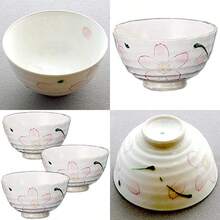cuencos arroz pareja casada Shino Cherry Blossom Tea Bowl () 4. x 2.4 pulgadas (111 x 60 mm) vajilla japonesa restaurante uso comercial - Rojo - Ver 1