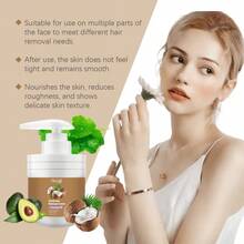 100g Coconut Facial Hair Removal Cream - Facial Armpits Lips Arms & Legs Painless No Irritation Reduce Redness Soothing Nourishing Smooth Delicacy Skin Gentle Depilatory Cream - Kem - Xem 11