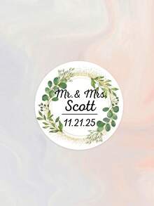 Pegatinas personalizables con texto para fiesta de boda, etiquetas decorativas de tubo de burbujas transparentes. Pegatinas personalizables para recuerdos de boda, etiquetas de agradecimiento floral para regalos de fiesta de compromiso/boda - Multicolor - Ver 74