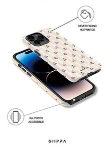 GIIPPA 1 Stück Cremefarbene gestreifte & rosa Kirschblüten Design Handyhülle für iPhone 17 Pro Max, passend für 16 Pro Max, 15 Pro Max, 14 Pro Max, koreanischer stylischer & interessanter Handyhülle, kompatibel mit 11/12/13/14/15/16 Pro Max Plus, elegantes Design geeignet für Männer und Frauen, ideales Geschenk für Freundin zu Weihnachten, Valentinstag, Ostern, Hochzeitssaison und Geburtstag - cremefarbenes Gelb - Übersicht 3