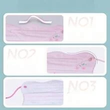 20pcs Butterfly-Shaped Disposable Face Masks, Cute Tulip Pattern, 3-Ply Sun Protection, Individually Wrapped, Slim Face Effect For Outdoor Use School - Multicolor - View 6