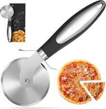 Premium Pizza Cutter, Multi-Purpose Stainless Steel Pizza Cutter Wheel With Non-Slip Soft Touch Handle, Perfect For Cutting Pizza, Dough And Pastry, Dishwasher - Silver - View 1