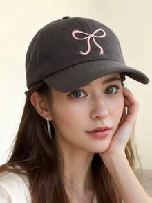 1 pieza Gorra de béisbol con decoración de lazo para protección solar para mujeres, sombrero de sol lavable para uso diario, al aire libre, viajes, regalo, accesorio de moda, protección UV, adecuado para todas las estaciones, playa, festival - Multicolor - Ver 11