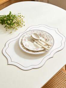 1/2/4pcs, Festive Asymmetric Fabric Placemat, Suitable For Wedding Party Table Decoration Placemat, Christmas, Easter, Valentine's Day, Thanksgiving Table Mat, Coffee Machine Mat, Non-Slip Heat Insulation Mat, Suitable For Wedding Parties, Holiday Celebrations, Picnic Camping, Birthday Banquet Table Decoration Placemat - Multicolor - View 3