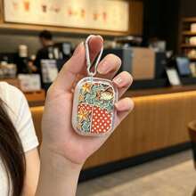 1pc Transparent Edge TPU Earphone Protective Case, Cute Cartoon Cat Star Polka Dot Full Coverage Protective Case Design With Silver Buckle, Compatible With Apple 1/2/3/4/Pro/Pro 2/Pro 3 - Multicolor - View 3