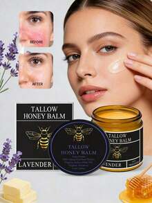 100g Lavender Tallow Honey Balm - Brightening Fade Dark Spots Firming Powerful Nourishing Repair Damaged Barrier Relieve Skin Redness Soothe Discomfort Lasting Fragrance - 香脂 - 查看 2