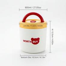 1个/1套304不锈钢保温午餐盒，便携式便当盒，带提手，可爱图案，密封防漏，可存放水果沙拉等食物，可用洗碗机和微波炉加热，适合学生和成人居家、学校、宿舍、办公室、户外露营、野餐、旅行、返校等场合使用。 - 彩色 - 查看 31