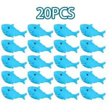 1-20pcs Cute Floating Squeaky Mini Blue Rubber Shark Toys, Suitable For Shower, Bathtub, Small Swimming Pool, Beach Outdoor Stacking Play, Gift - Shark - View 12