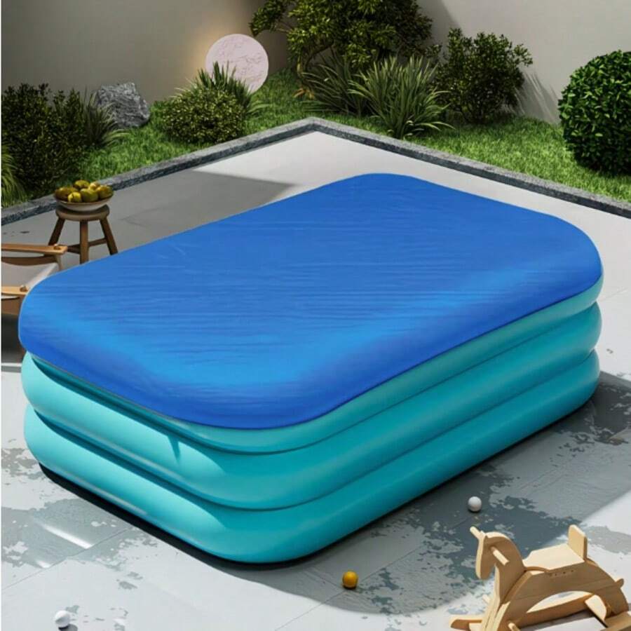 Cubierta inflable rectangular de PE para piscina con cordón, accesorios de piscina para invierno - B - Ver 1
