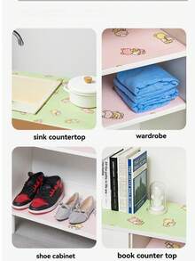 1 Roll Waterproof Anti-Moisture Drawer Liner, Suitable For Kitchen Counters, Wardrobes, Special Paper Shoe Cabinet Liner, Waterproof Anti-Moisture Cabinet Liner For Kitchen, Refrigerator, Wardrobe, Non-Slip And Trimmable - Bear - View 7