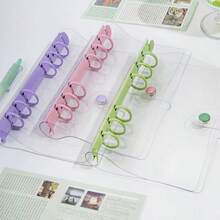 1 kẹp ghim hình lá trong suốt bằng kim loại màu vàng hồng, bìa đựng tài liệu khổ A5 kèm giấy thay thế, album dán sticker, sổ tay dán sticker trong suốt, sổ tay dán sticker, túi đựng ảnh, album ảnh, sổ kế hoạch, nhật ký, sổ tay, đồ dùng văn phòng phẩm. - A5 - Xem 1