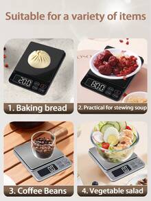 One High-Precision Kitchen Scale, 3000g, Mini Portable Scale With High-Definition LCD Digital Display, Net Weight Weighing And Multiple Unit Conversions, Suitable For Baking, Cooking, And Jewelry Making, Portable Operation, Battery Powered (Batteries Not Included). - Multicolor - View 5